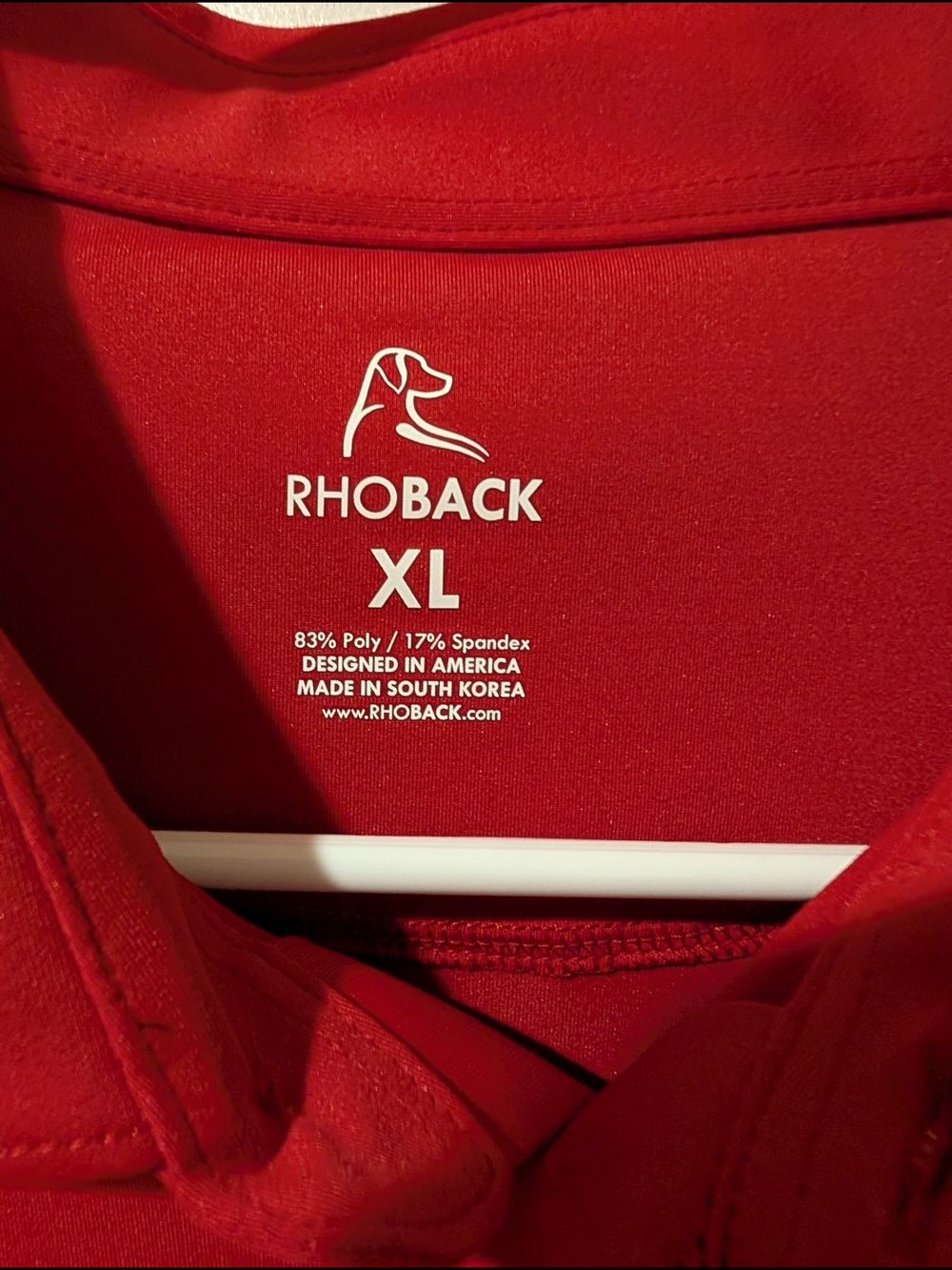 Rhoback Red Performance Polo - Men’s Short Sleeve - Picture 4 of 6